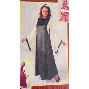 Noble Maiden Costume Size Large Renaissance Blue Green Velvet Dress NEW